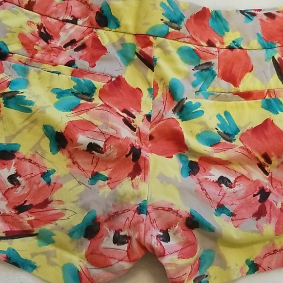 Women's Floral J Crew Shorts Size 2 Yellow Red ⚘ - Picture 5 of 8